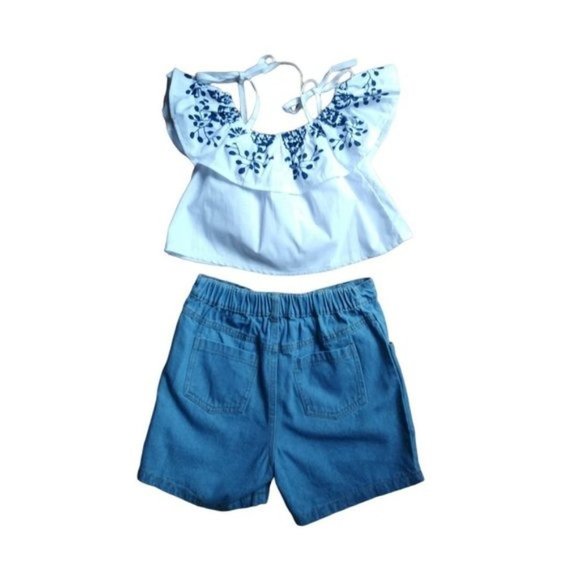 New Little Girls Summer Outfit Top & Shorts - Picture 3 of 6